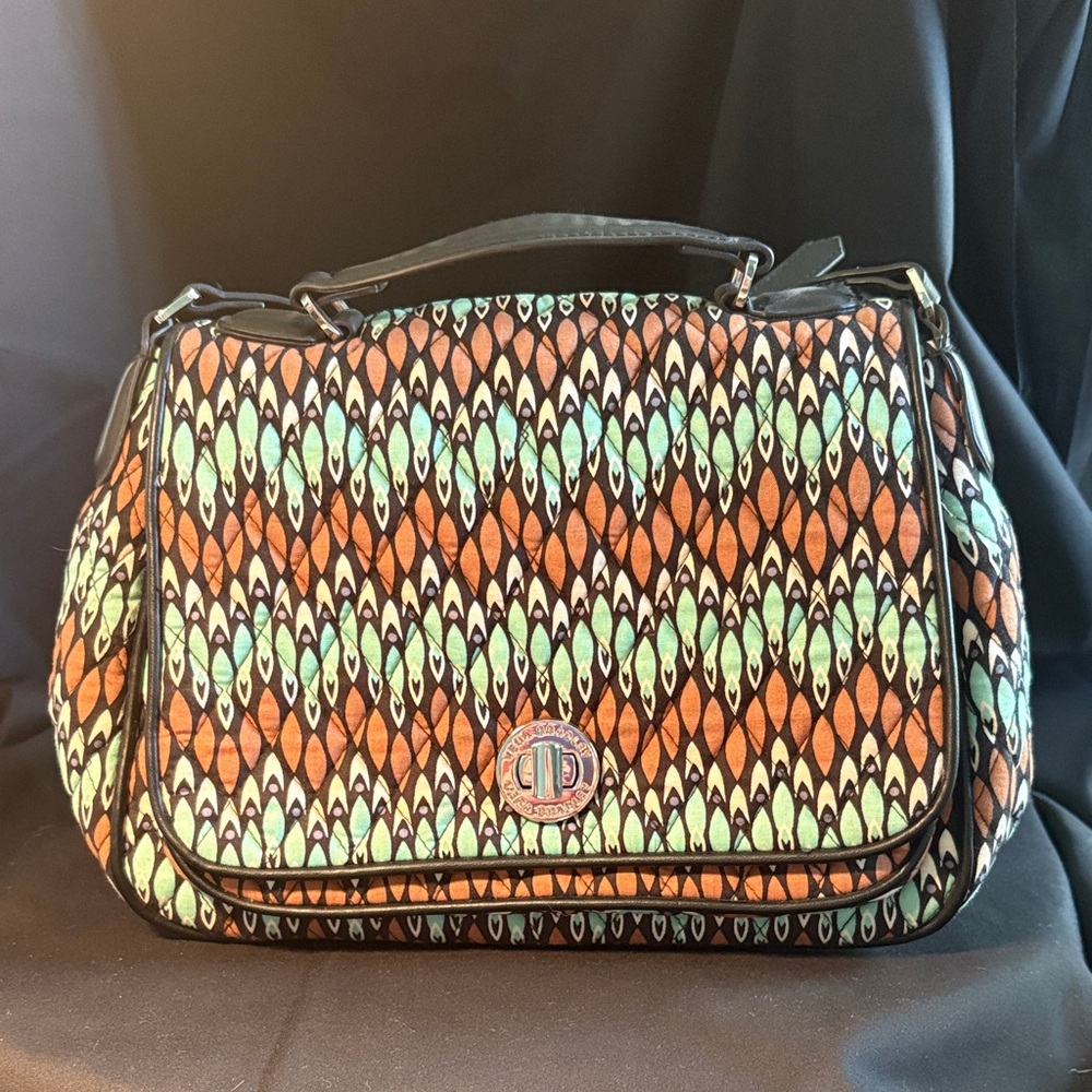 Vera Bradley Teal and Brown Patterned Baby Bag
